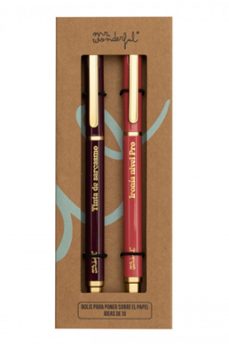 mr. wonderful  set de 2 bolis para poner sobre el papel ideas de 10-8445641052049