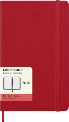 agenda moleskine 2026 diaria large rojo escarlata tapa dura-8056999274559