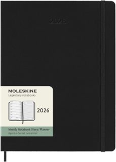 agenda moleskine 2026 semanal extralarge negra tapa dura-8056999275259