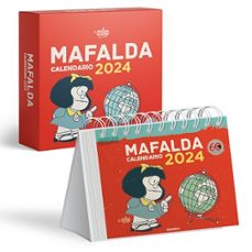 calendario 2024 mafalda. escritorio rojo con caja-9789878935669