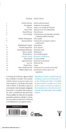 eichmann y el holocausto (great ideas)-hannah arendt-9788430600939