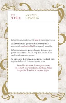 tu suerte: el secreto para conseguirla-vicente cassanya-9788467030839