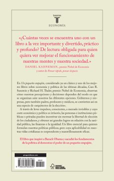 un pequeño empujon (nudge): el impulso que necesitas para tomar l as mejores decisiones en salud, dinero y felicidad-cass r. sunstein-richard h. thaler-9788430606849