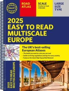 2025 philips easy to read multiscale road atlas europe-9781849076609