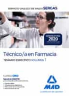 tecnico/a en farmacia del servicio gallego de salud . temario especifico volumen 1-9788414235409