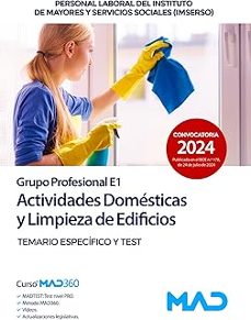 actividades domésticas y limpieza de edificios del imserso grupo profesional e1). temario específico y test-9788414285909
