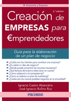 creacion de empresas para emprendedores (2ª ed.): guia para la elaboracion de un plan de negocio-9788436834109