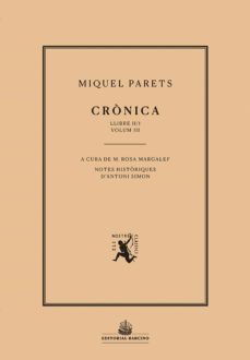 crònica. volum iii-miquel parets-9788472268609