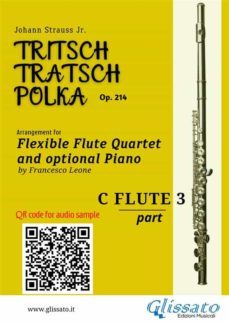 flute 3 part of "tritsch-tratsch-polka" flute quartet sheet music (ebook)-9791222001609