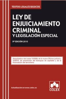 ley de enjuiciamiento criminal y legislacion especial (9ª ed.)-9788483422519