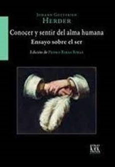 conocer y sentir del alma humana. ensayo sobre el ser-9788483677919