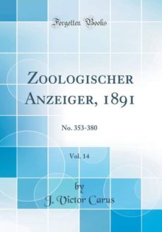 zoologischer anzeiger 1891 vol 14-9780365574729