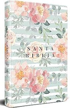 biblia reina valera 1960 letra grande, tamaño manual, tapa dura rosas rosadas / spanish bible rvr 1960 handy size large print hc-9781644737729