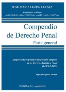compendio (2019) de derecho penal parte general-jose maria luzon cuesta-9788413242729