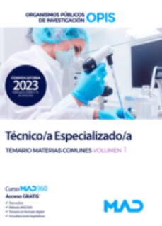 técnico/a especializado/a. temario materias comunes (vol. 1): organismos públicos de investigación (opis)-9788414268629