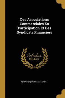 des associations commerciales en participation et des syndicats financiers-9780274091539