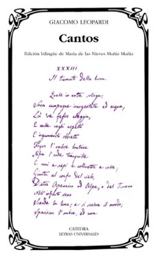 cantos (2ª ed.)-giacomo leopardi-9788437626239