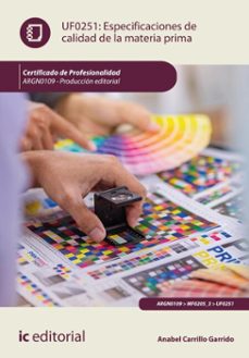 especificaciones de calidad de la materia prima. argn0109 (ebook)-anabel carrillo garrido-9788411845649