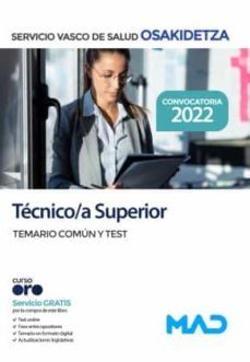 técnico/a superior. servicio vasco de salud (osakidetza) temario común y test-9788414257449