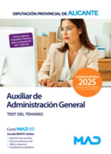 auxiliar de administracion general. test del temario: diputacion provincial de alicante-9788414298749