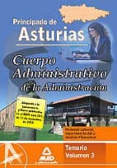 cuerpo administrativo de la administracion del principado de astu rias. volumen 3. temario seguridad social y gestion financiera-9788467631449