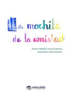 la mochila de la amistad (ebook)-mariola correa espinosa-dacil guimare-9788494831249