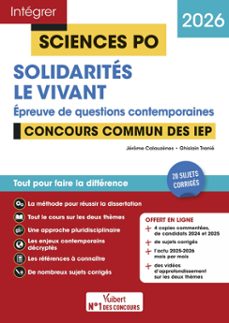 sciences po - questions contemporaines - solidarites + le vivant - concours commun des iep 2026 (ebook)-9782311222159