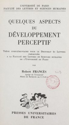 quelques aspects du developpement perceptif (ebook)-robert frances-9782705936259