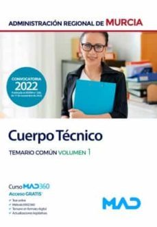 cuerpo tecnico de la administracion publica regional de murcia. temario comun volumen 1-9788414263259