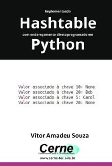 implementando hashtable com endereçamento direto programado em python (ebook)-vitor amadeu souza-3410007026069