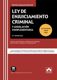 ley de enjuiciamiento criminal y legislacion complementaria.-9788411940269