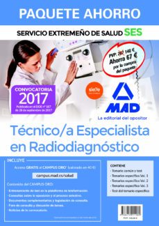paquete ahorro tecnico/a especialista radiodiagnostico del servicio extremeño de salud. ahorro de 67  (incluye temario-9788414211069