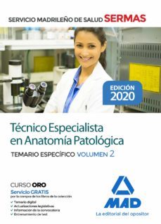 tecnico especialista en anatomia patologica del servicio de salud de la comunidad de madrid: temario especifico (vol. 2)-9788414237069