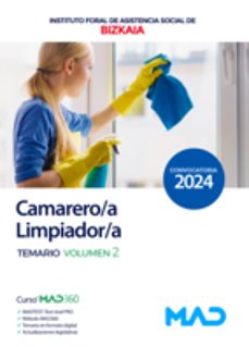 Imagen Principal de CAMARERO/A LIMPIADOR/A TEMARIO VOLUMEN 2 INSTITUTO FORAL DE ASISTENCIA SOCIAL DE BIZKAIA (IFAS)