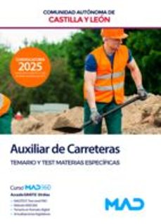 auxiliar de carreteras de la comunidad autonoma de castilla y leon. temario y test materias especificas-9788414290569