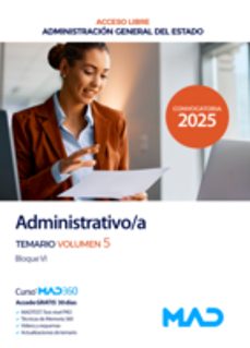 administrativo del estado. temario volumen 5 bloque vi-9788414299869