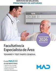 facultativo/a especialista de area del servicio de salud del prin cipado de asturias (sespa). temario parte general y test.-9791370286569