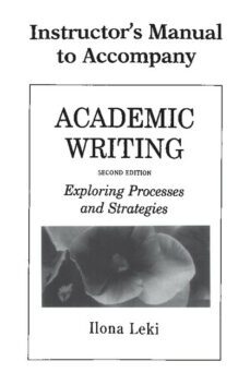 academic writing instructor s manual 2nd edition-9780521657679