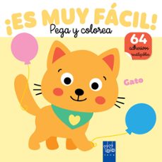 ¡es muy fácil! pega y colorea. gato-9788408295679
