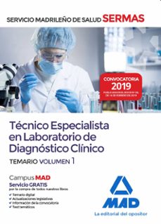 tecnico especialista en laboratorio de diagnostico clinico del servicio madrileño de salud (vol. 1)-9788414226179