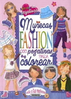 muñecas fashion con pegatinas para colorear-9788467754179