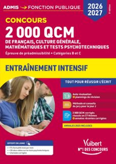 2000 qcm de français, culture generale, mathematiques et tests psychotechniques - concours 2026-2027 (ebook)-9782311223989