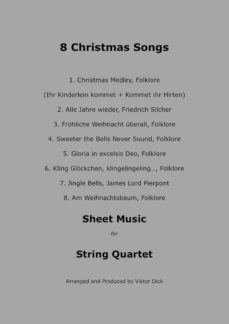 8 christmas songs (string quartet) (ebook)-viktor dick-9783955772789