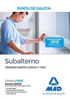 Imagen Principal de Subalterno de la Xunta de Galicia. Temario Parte Común y test