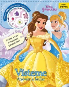 princesas: visteme. atrevete a brillar. adhesivos con purpurina-9788499518589