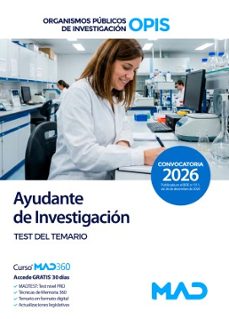 ayudante de investigacion. test materias comunes. organismos publicos de investigacion (opis)-9791370285289