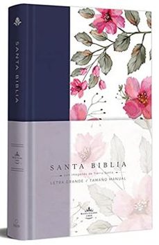 biblia rvr 1960 letra grande. tapa dura tela azul purpura con flores tamaño manual / bible rvr 1960 handy size hardcover cloth-9781644734599