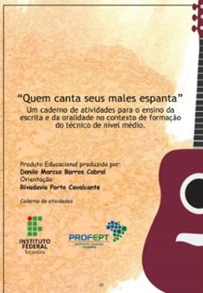 quem canta seus males espanta: um caderno de atividades para o ensino da escrita e da oralidade no contexto de formaço do tecnico de nivel medio (ebook)-danilo barros-9786500228199