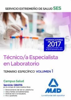 tecnico/a especialista en laboratorio del servicio extremeño de salud (ses). temario especifico (vol. 1)-9788414211199