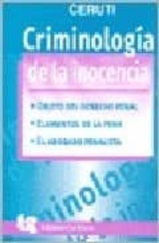 Portada de Criminologia De La Inocencia